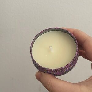 Purple and Cream Scented Candle